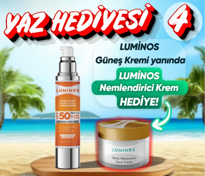Luminos SPF 50+ Doğal Güneş Kremi-50ml ( Nemlendirici Bakım Kremi Hediyeli )