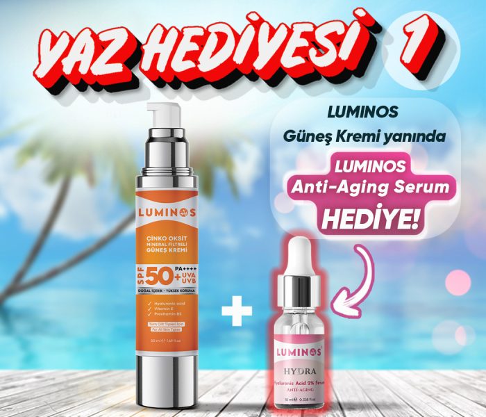 Luminos Spf 50+ Doğal Güneş Kremi - 50ml ( Anti-Aging Serum Hediye )