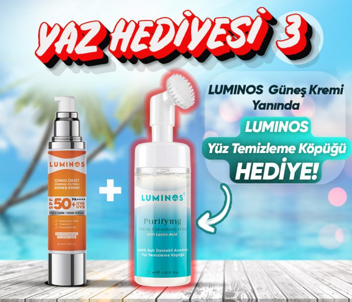 Luminos Spf 50+ Doğal Güneş Kremi - 50ml ( Yüz Temizleme Köpüğü Hediye )
